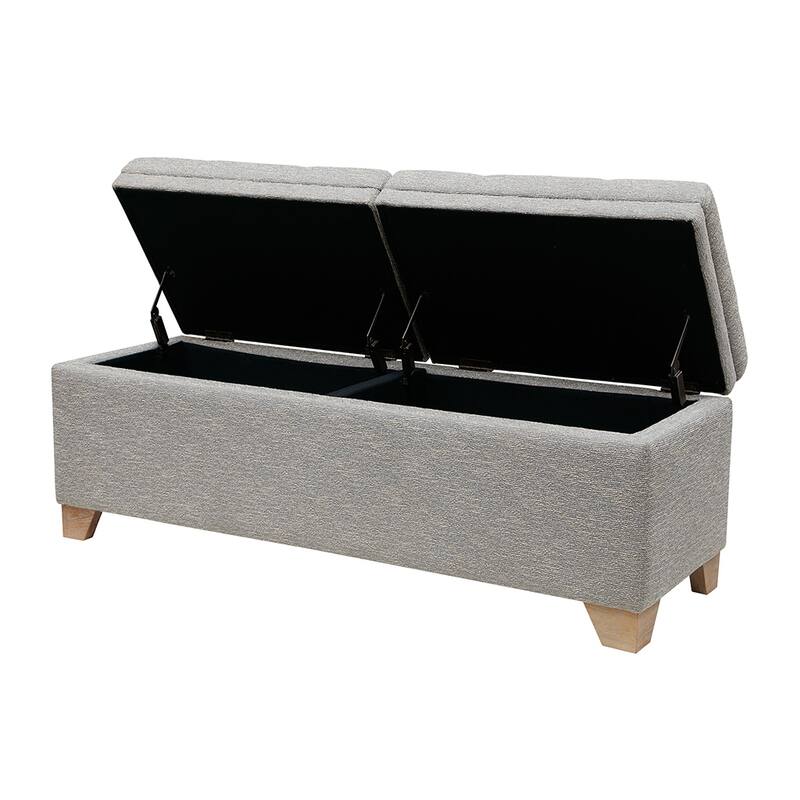 Soft Close Storage Bench - Grey Multi