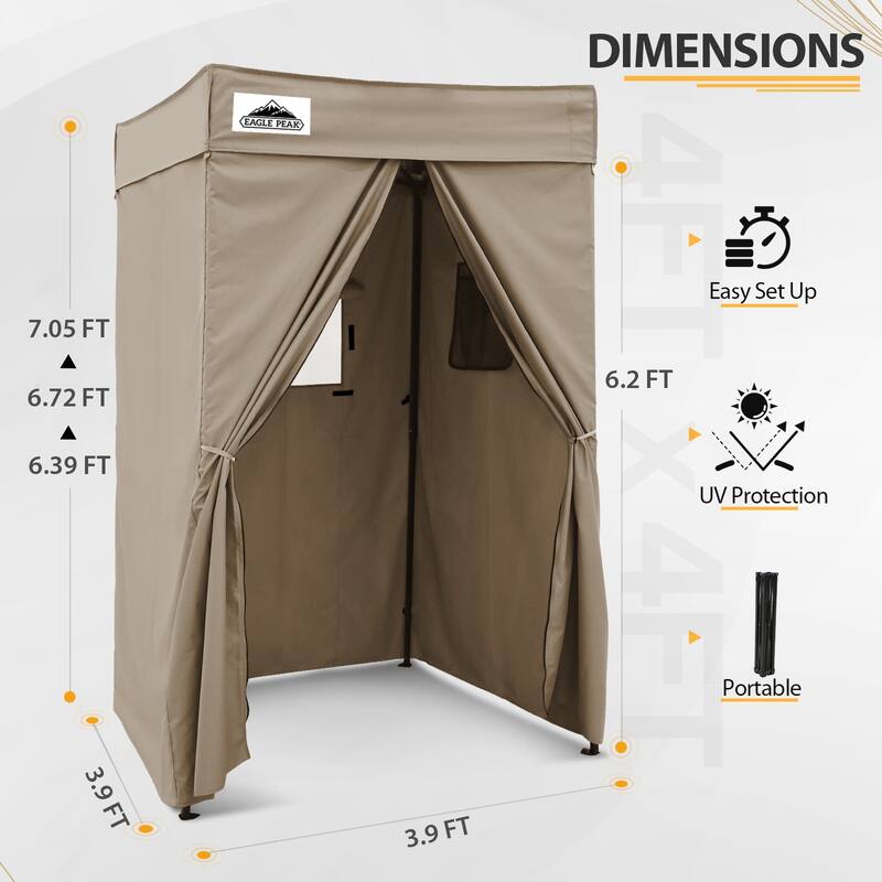 EAGLE PEAK Flex Compact 4x4 Pop-up Canopy Changing Room, Portable Privacy Dressing Room