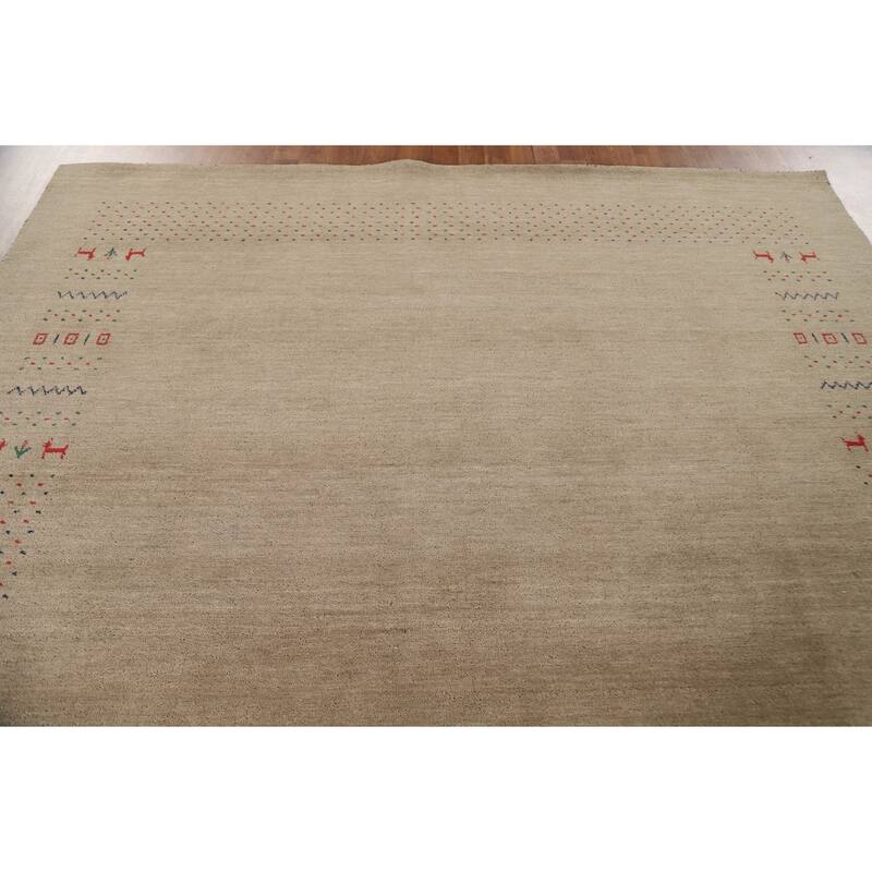 Gabbeh Indian Area Rug Handmade Wool Carpet - 7'9"x 9'10"