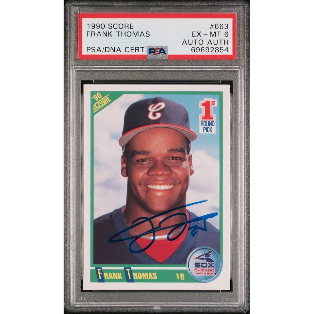 Frank Thomas Score Signed Baseball Rookie Card #663 Auto Graded PSA 6 69692854 - 8'6" x 11'6"