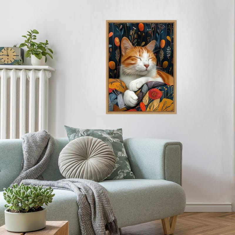 Kitty by Justyna Jaszke Framed Canvas Wall Art