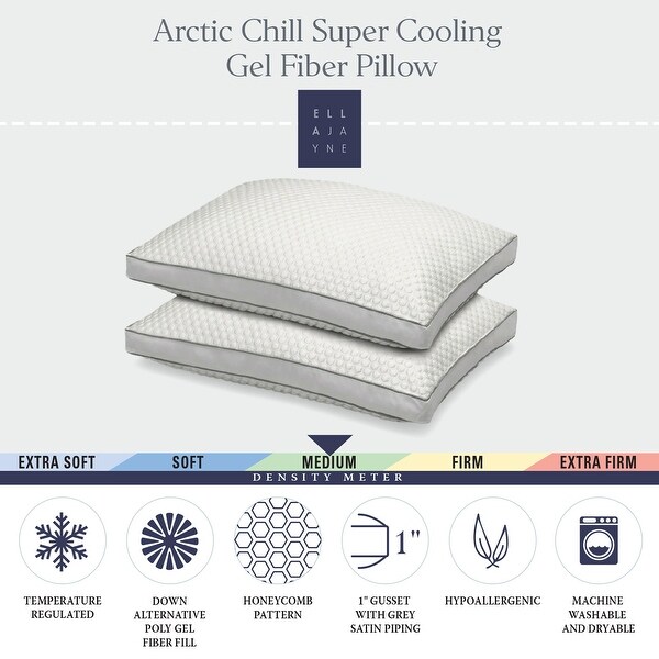 Arctic Chill Super Cooling Gel Fiber Pillow Set of 2