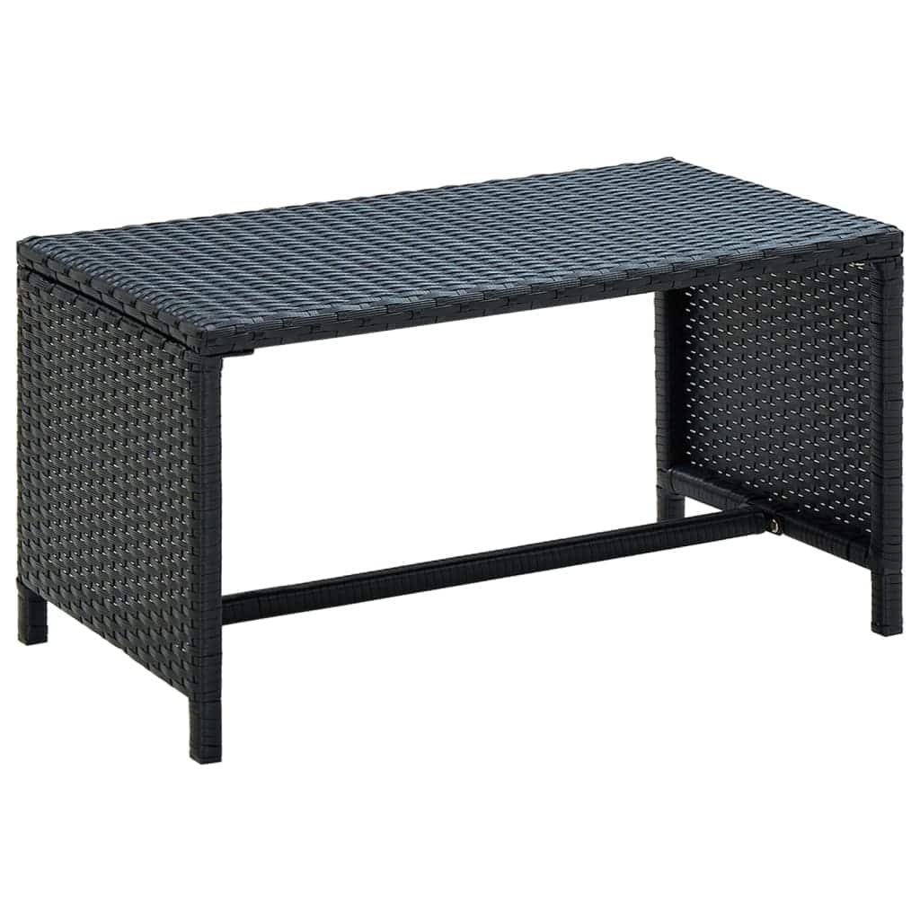 vidaXL Coffee Table Anthracite/Beige/Black/Brown 27.6"x15.7"x15" Poly Rattan