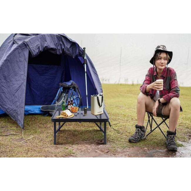 Folding Table Adjustable Height, Portable Camping Table with Mesh Bag Lightweight, Carry Handle for Outdoor, Beach, Picnic