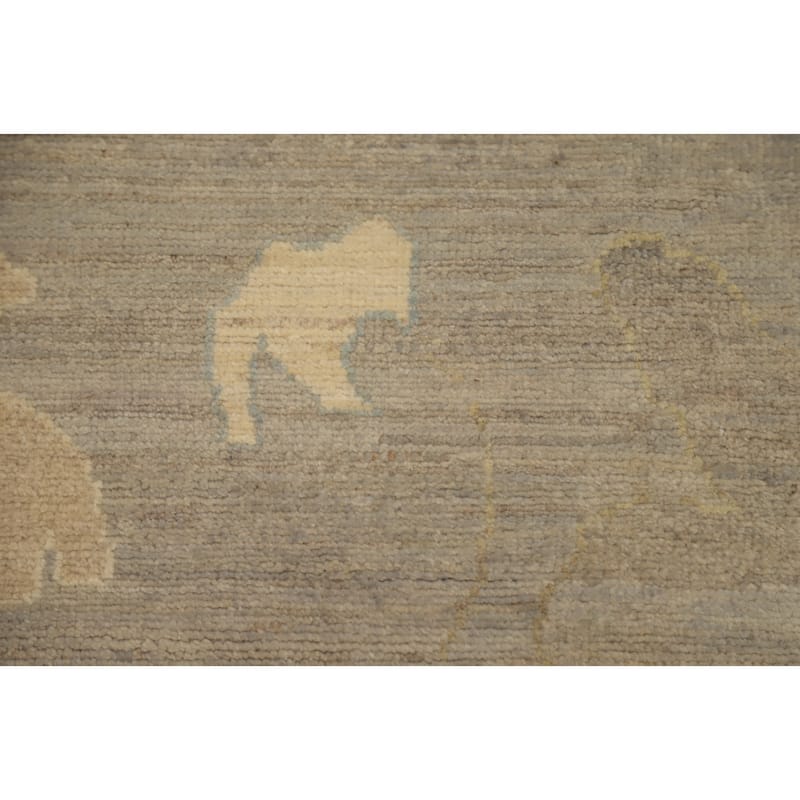 Hand Knotted Oriental 100% Wool Carpet Transitional All-Over Greys & Charcoal Oushak Area Rug - 9' 11'' X 7' 11''