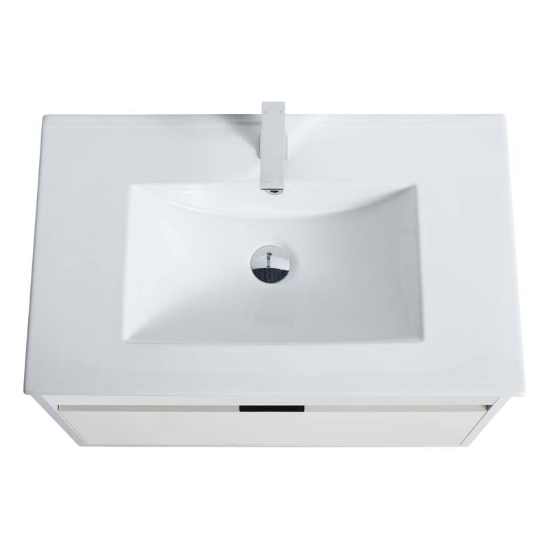 Fine Fixtures - Wall Mount Bathroom Vanity And Sink, Knob Free Design - Alpine Collection -