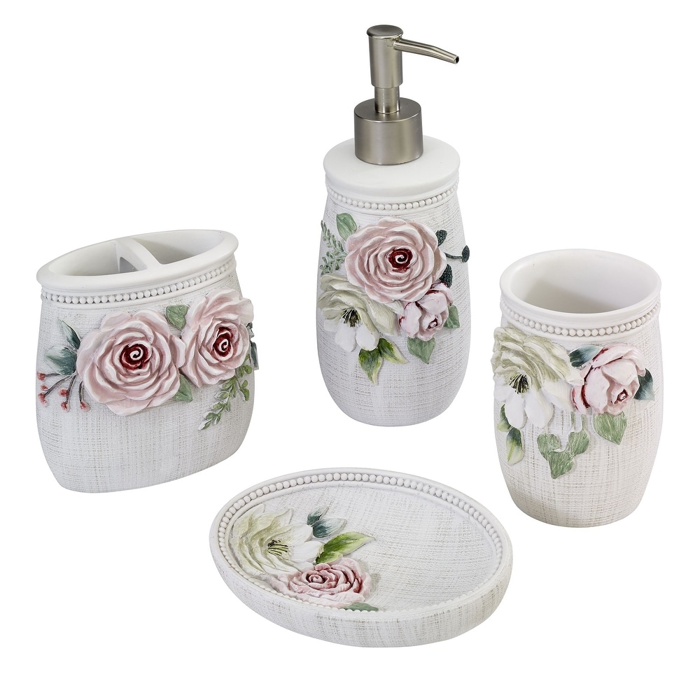 Misty Floral Ceramic Bath Accessories