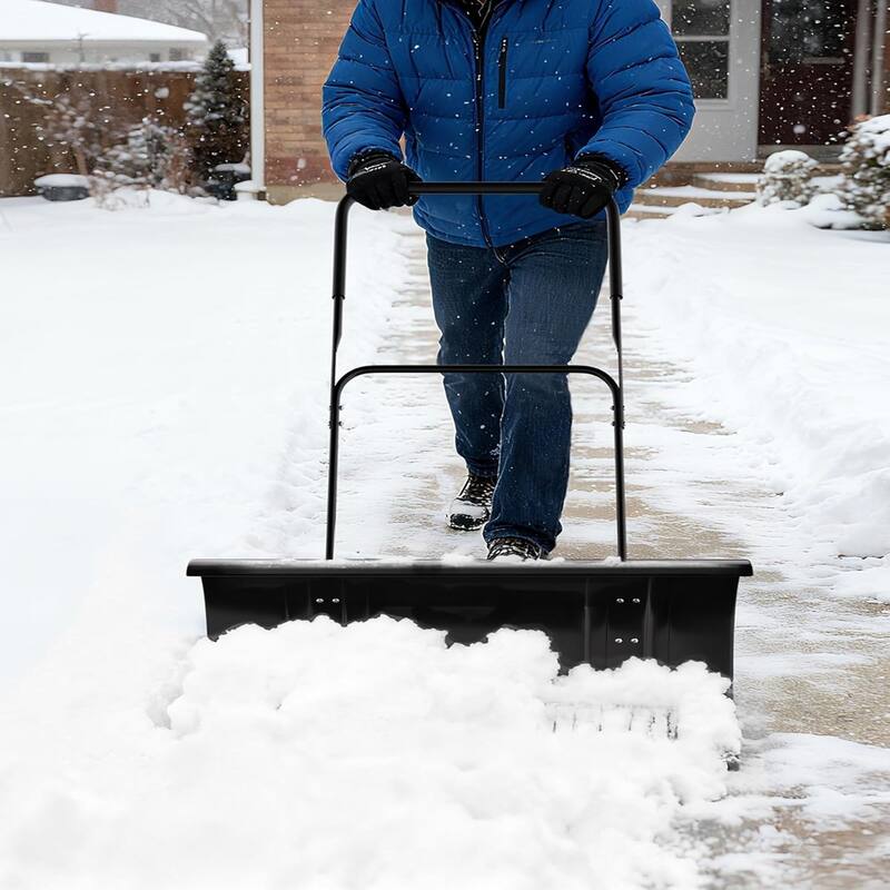 29-Inch Heavy-Duty Steel Snow Shovel Big Double Pole