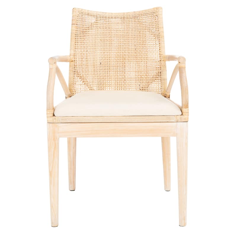 SAFAVIEH Gianni Tropical Coastal Cushion Arm Chair - 21.5" W x 23.5" L x 32.3" H