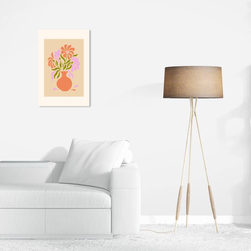 Wynwood Studio Canvas Floral and Botanical Just to You Poster Orange and Violet Modern & Contemporary Wall Art Canvas Print - 24 x 16