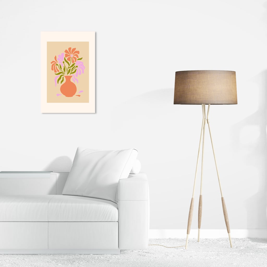Wynwood Studio Canvas Floral and Botanical Just to You Poster Orange and Violet Modern & Contemporary Wall Art Canvas Print