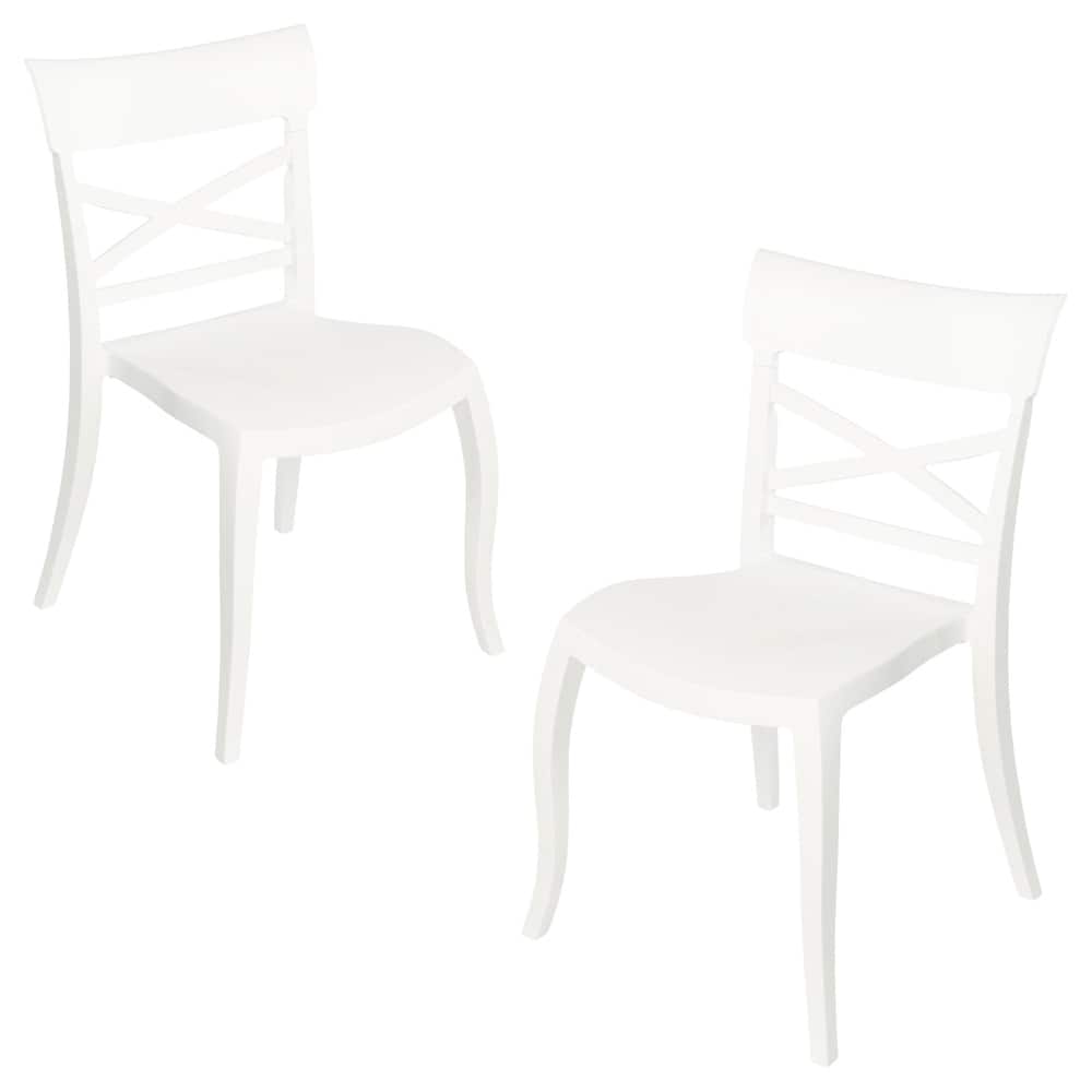 Furnish Theory X-Terra S Indoor/Outdoor Stackable Anti-UV Glass Fiber-Reinforced Polypropylene Dining Side Chairs (Set of 2)