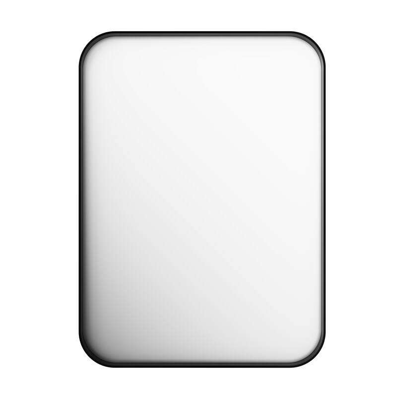 TOOLKISS Aluminum Alloy Round Corner Frame Vanity Mirror - 22 inch.W x 30 inch.H - Matte Black