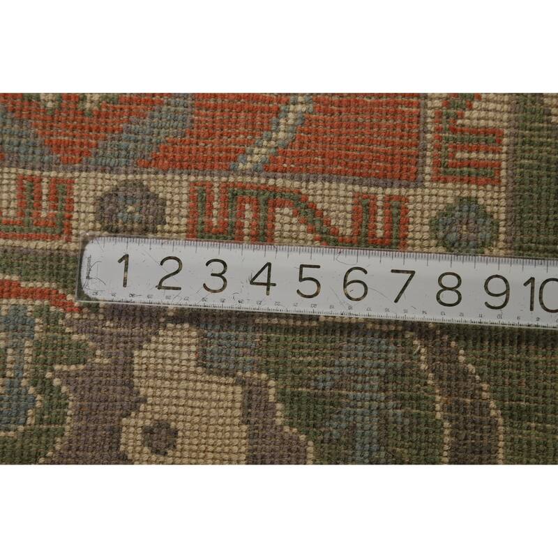 Hand Knotted Oriental 100% Wool Carpet Transitional All-Over Oranges & Rust Oushak Area Rug - 8' 10'' X 6' 1''