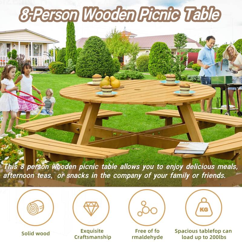 Outdoor Picnic Table Set with Multiple Features for All Seasons