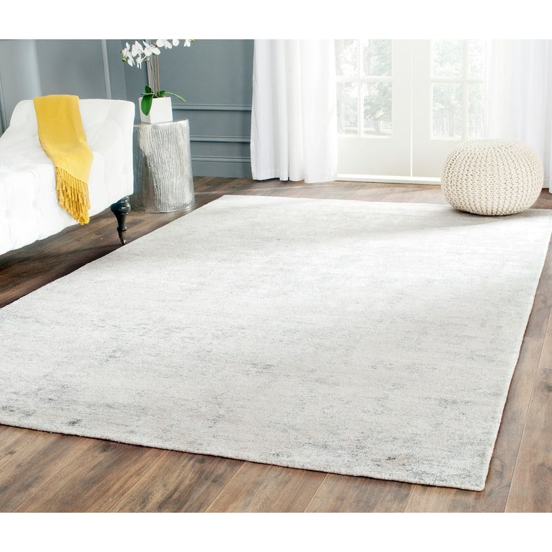 SAFAVIEH Couture Hand-knotted Tibetan Hoko Modern Wool Rug - 9' x 12' - Natural/Silver