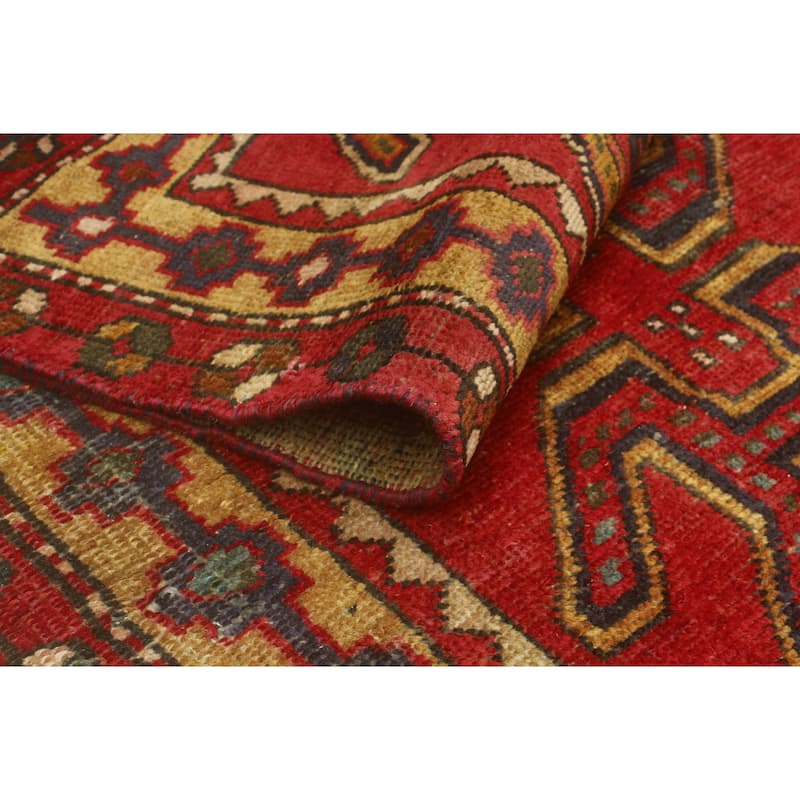 Fine Vintage Distressed Mattie Red/Navy Runner - 3'0" x 9'10"