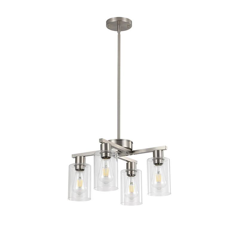 6 Light light fixture nickel chandelier light glass, metal pendant light