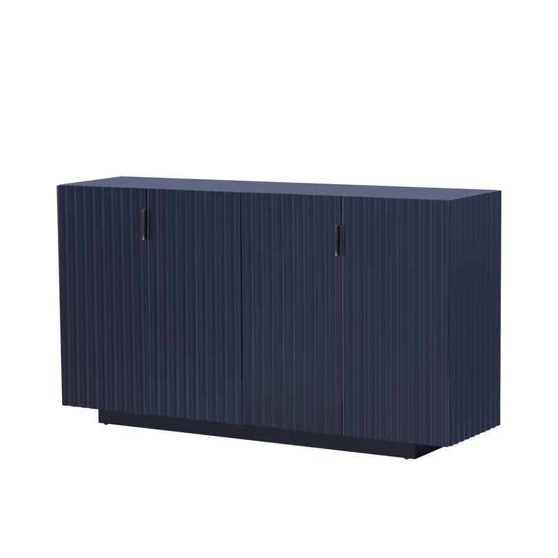 Buffet Cabinet with 4 Fluted Doors, Sideboard Cabinet with Storage, Wooden Storage Cabinet with Adjustable Shelves