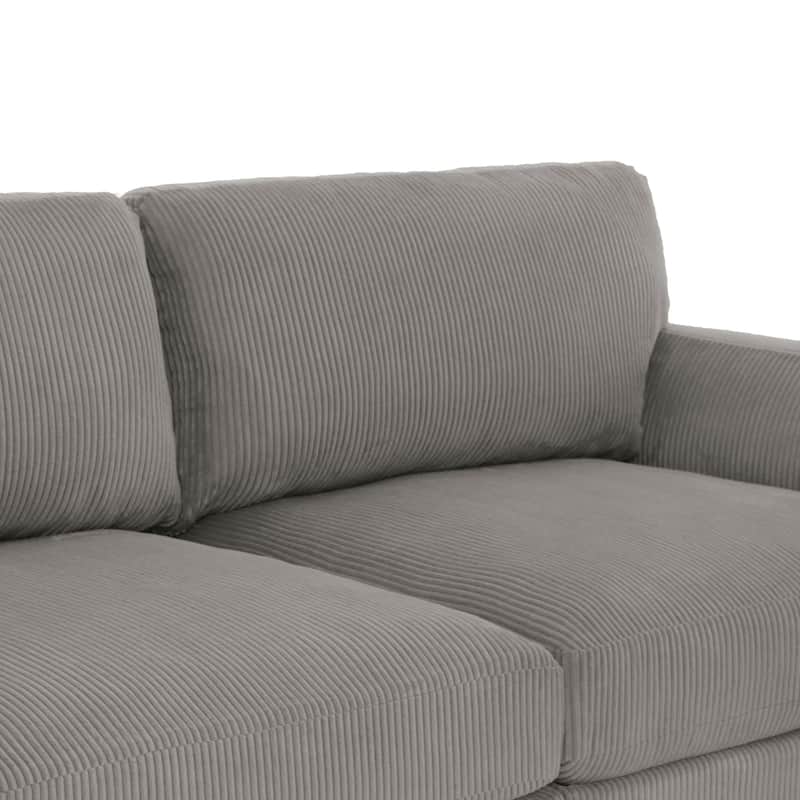 Modern 90" Loveseats Corduroy Sectional Sofa