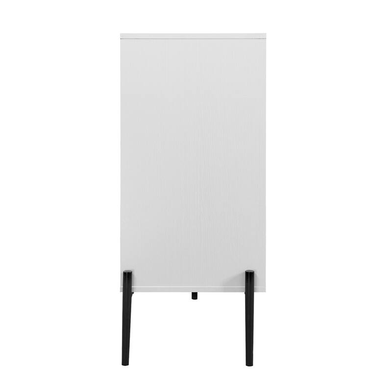 Modern Buffet Cabinet with Glass Sliding Door and 3 Drawers