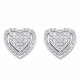preview thumbnail 1 of 1, Platinum over Sterling Silver Genuine Diamond Heart Stud Earrings