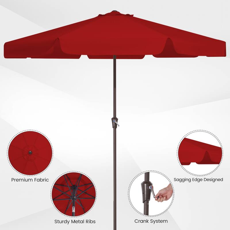 11ft Patio Market Umbrella with UV-Resistant and Sagging Edge Designed