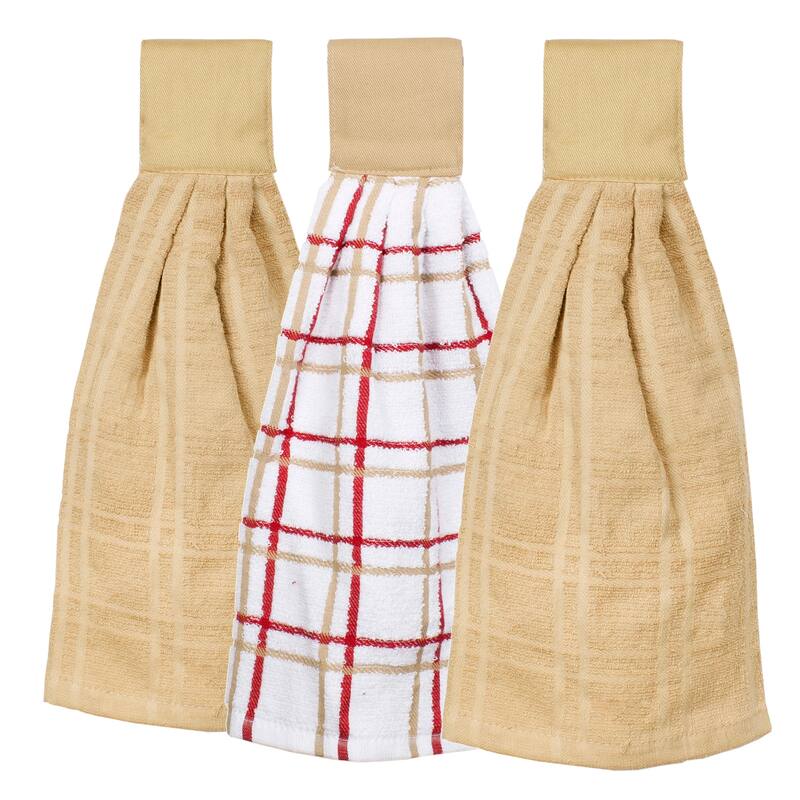 Ritz 3-Pack Solid and Multi Check Tie Towel Set