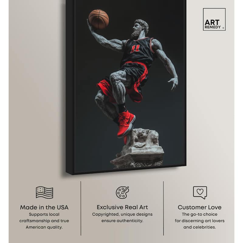 Basketball Sculpture Canvas by Art Remedy
