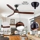 preview thumbnail 52 of 157, YUHAO SylvanAir Modern 52 in. Flush Mount Outdoor/Indoor Ceiling Fan with 3 Solid Wood Blades and DC Reversible Motor