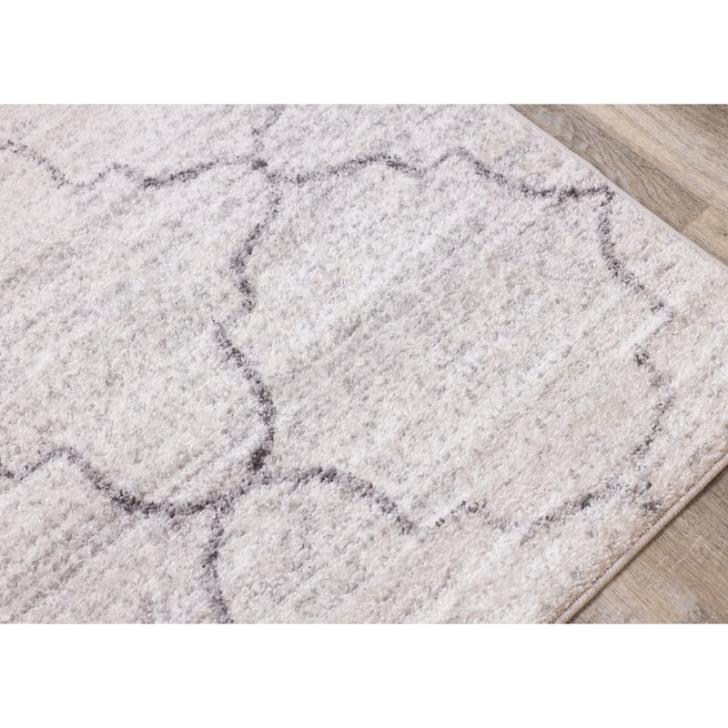 Flynn Collection - Grey/White Ogee Rug