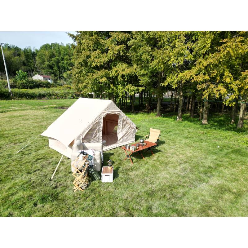 Inflatable Camping Tent Easy Setup 4 Season Glamping Tent with High Performance Inflatable Structure 4-6 Persons