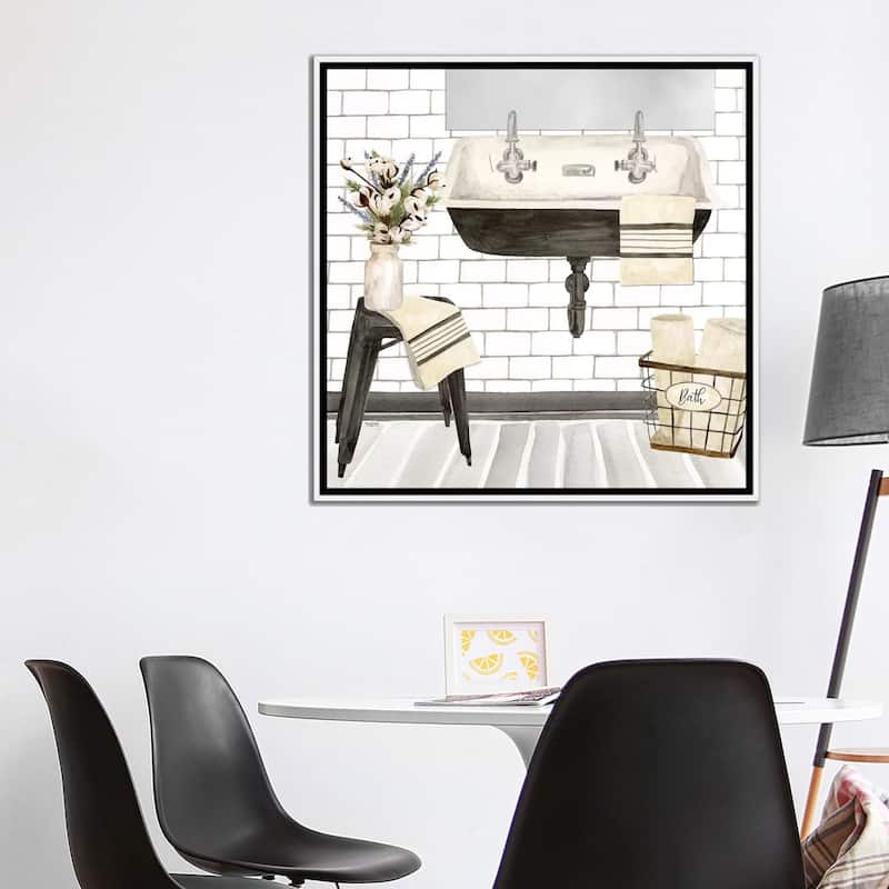 iCanvas "Farmhouse Bath II Sink" by Tara Reed Framed Canvas Print