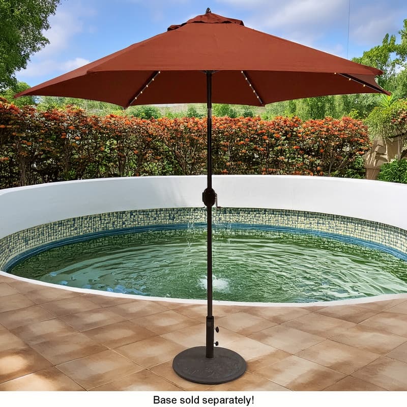 Tropishade 9ft Alum Bronze, Lighted Umbrella with Rust Poly cover