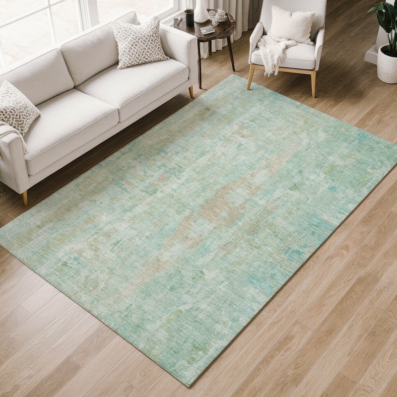 Machine Washable Indoor/ Outdoor Muted Ombre Chantille Rug
