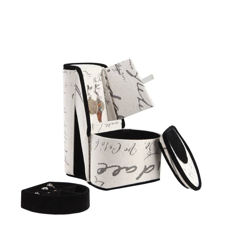 9" Tall Display Jewelry Box with Hidden Storage, High Heel Shoe Design - Multicolor