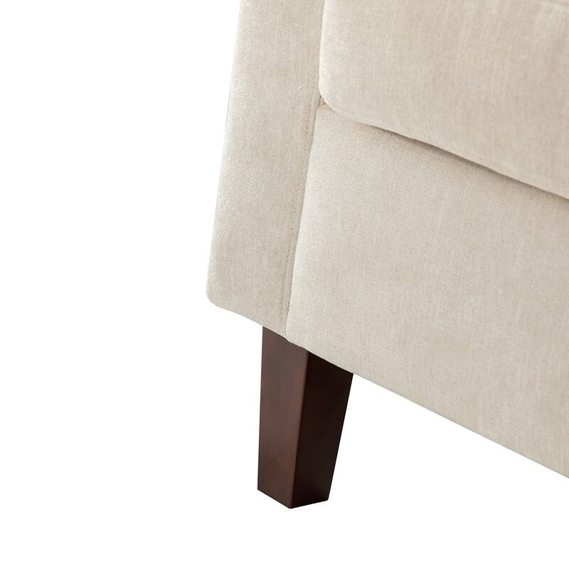 Ganymedes Upholstered Accent Club Chair with Wood Legs by HULALA HOME