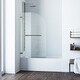 preview thumbnail 6 of 13, Vigo Orion 58" High x 34" Wide Hinged Frameless Tub Shower Door with Stainless Steel