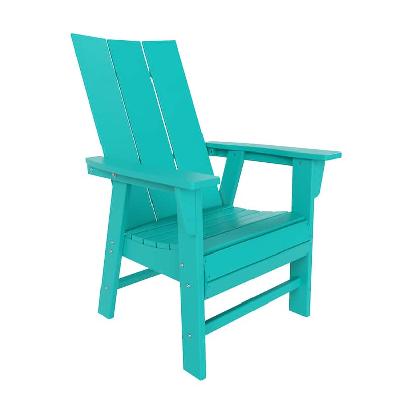 Polytrends Shoreside Hdpe All Weather Outdoor Patio Adirondack Dining Chair (1PC) - Turquoise