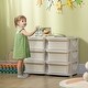 preview thumbnail 8 of 7, Qaba 3 Tier Kids Storage Unit, 6 Drawer Chest Toy Organizer Plastic Bins for Kids Bedroom Nursery Kindergarten - Cream White