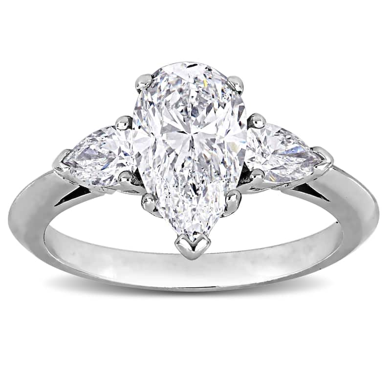 Miadora 2 5/8ct TDW Diamond Engagement Ring in 18k White Gold