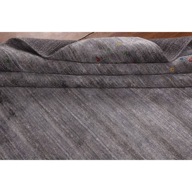 Gabbeh Indian Area Rug Handmade Silk Carpet - 7'10"x 9'9"