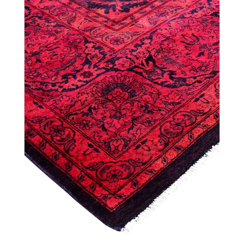 Overdyed, One-of-a-Kind Hand-Knotted Area Rug - Pink - 7' 10" x 10' 3"