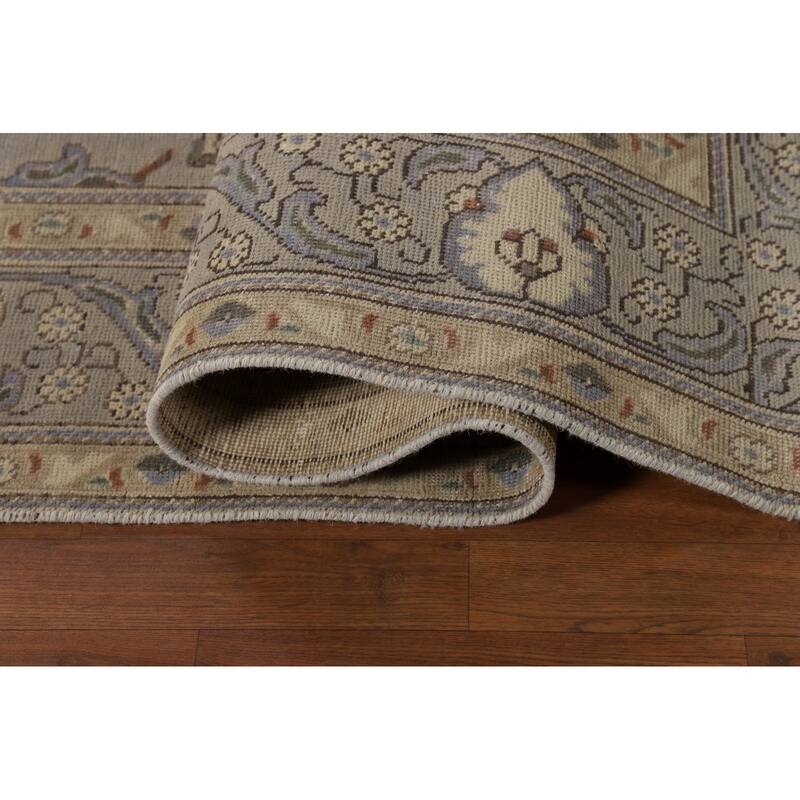 Gray Medallion Tabriz Persian Area Rug Handmade Wool Carpet - 6'5"x 9'0"