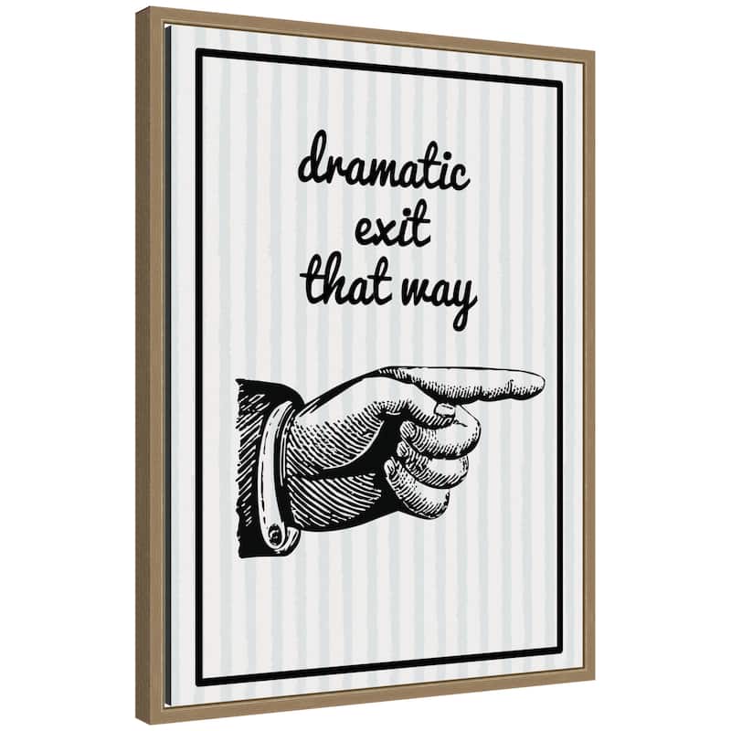 Kate and Laurel Dramatic Exit by Megan Ryan Framed Canvas Wall Art Print - 18x24