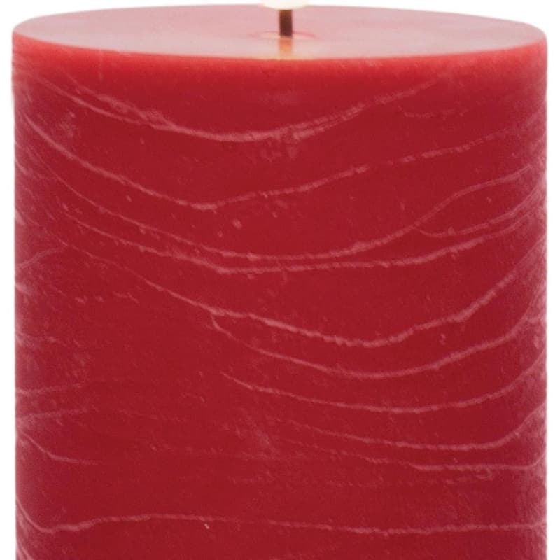 Set of Two Red Flameless Pillar Candles