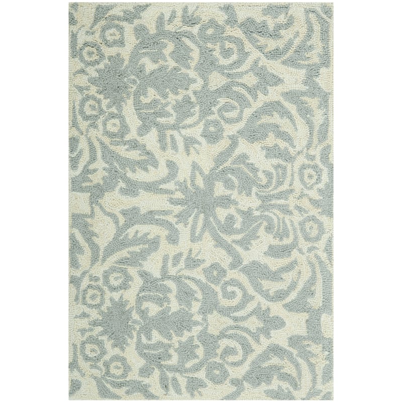 SAFAVIEH Handmade Chelsea Duschka French Country Wool Rug - 1'8" x 2'6" - Beige Yellow/Grey