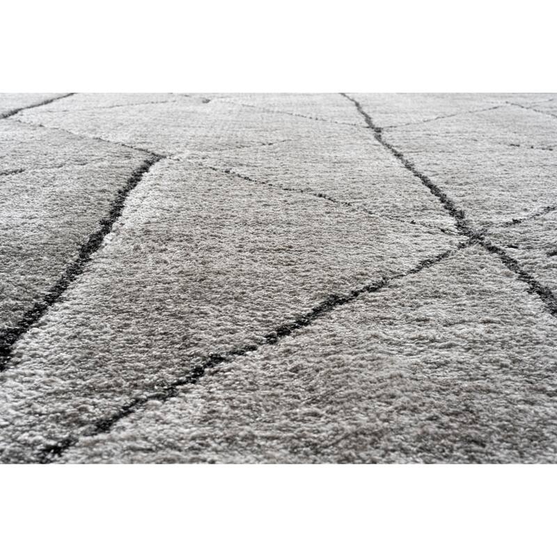 Nina Rowan Gray, Mushroom, and Charcoal Recycled Polyester Area Rug - 9' x 12'