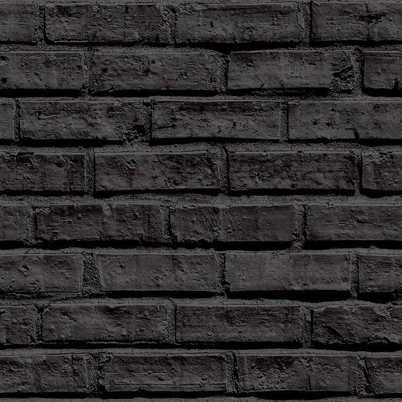 Arthouse Abner Black Brick Wallpaper