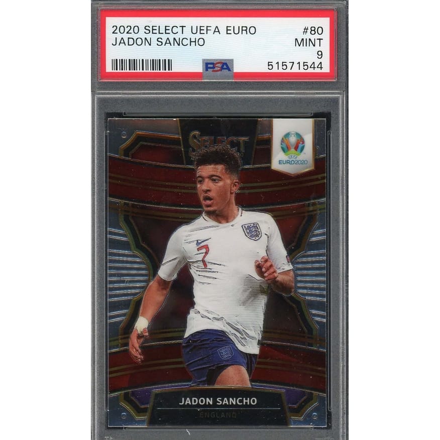 Jadon Sancho 2020 Select UEFA Euro Soccer Card #80 PSA 9 - 8'6" x 11'6"